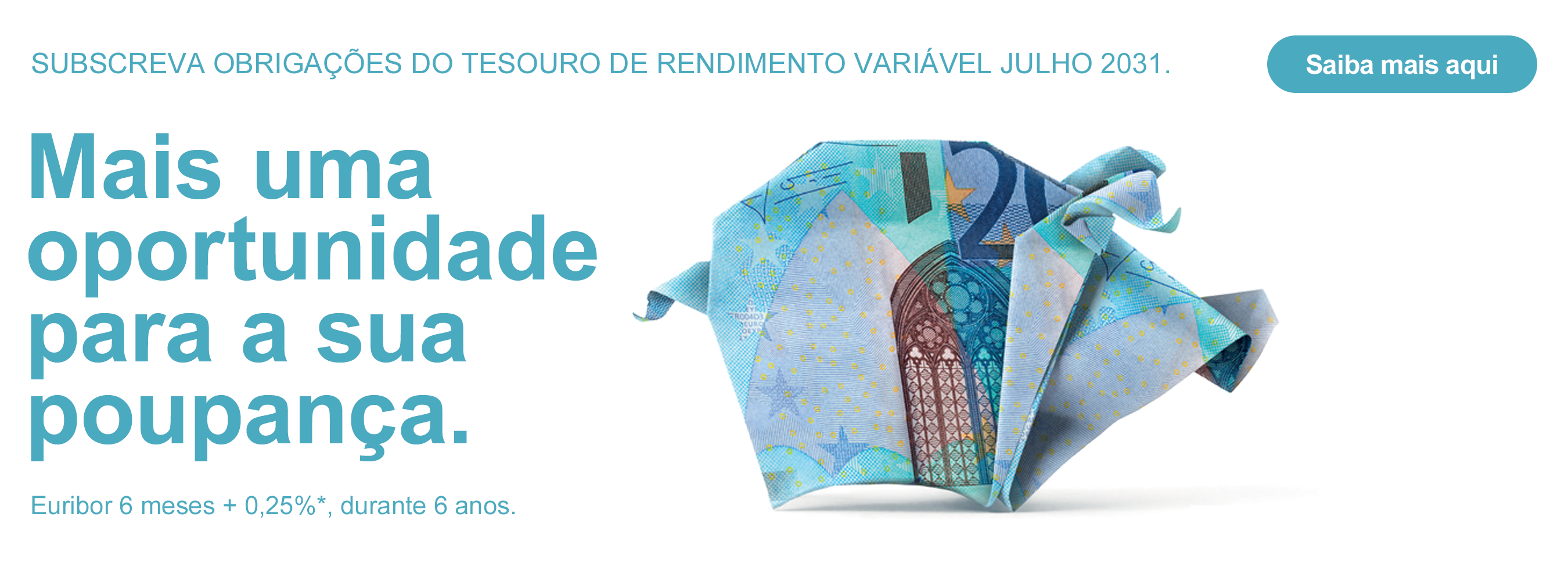 Subscreva Obrigações do Tesouro de Rendimento Variável Julho 2031